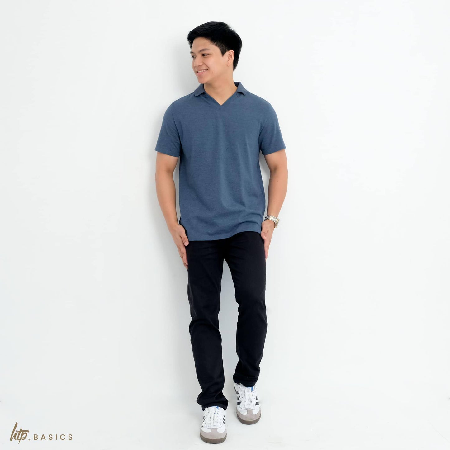 Open Collar Polo Shirt
