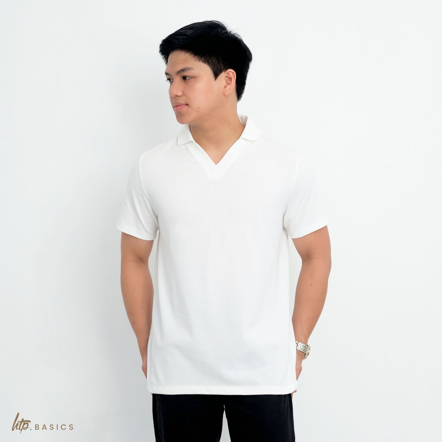 Open Collar Polo Shirt