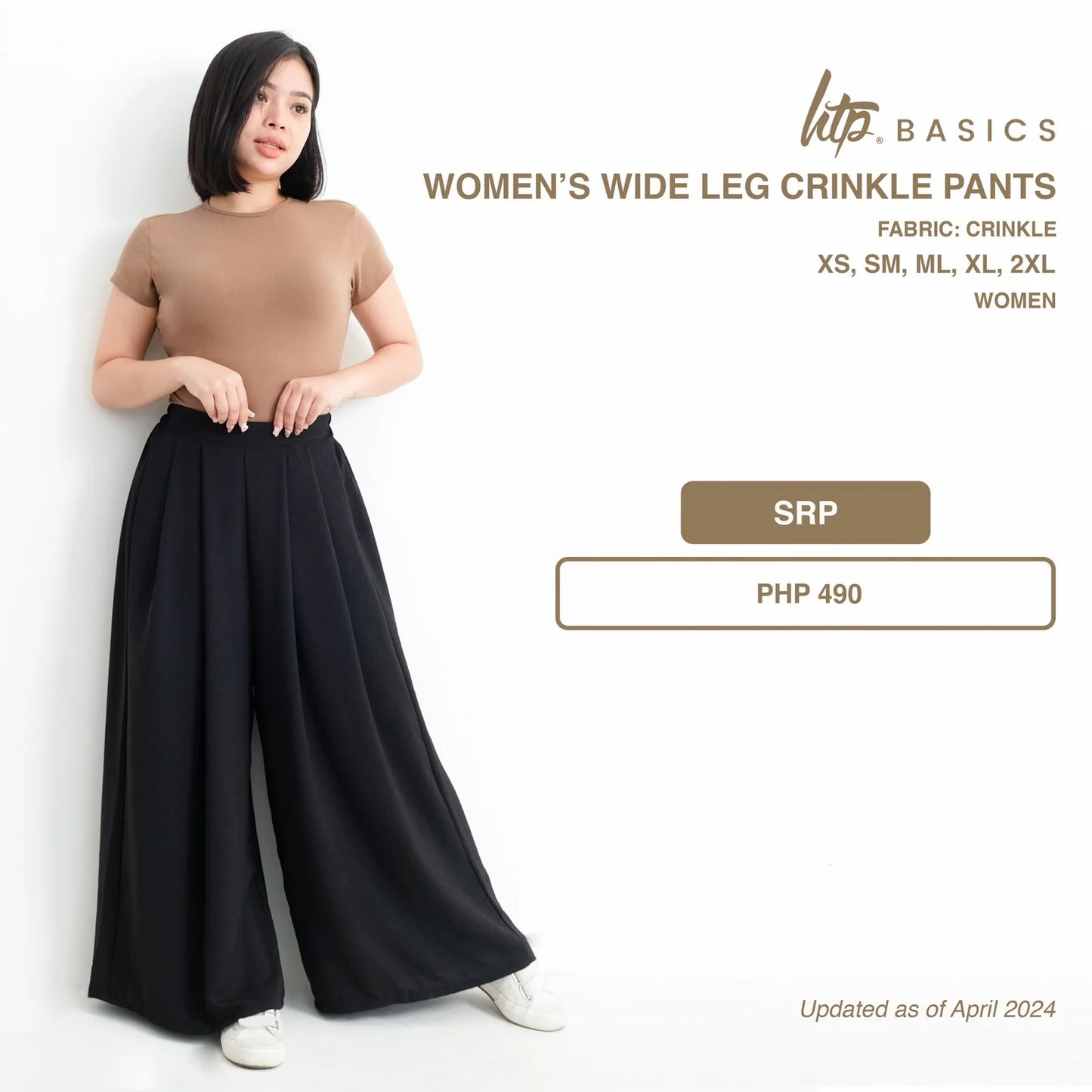 Wide Leg Crinkle Pants